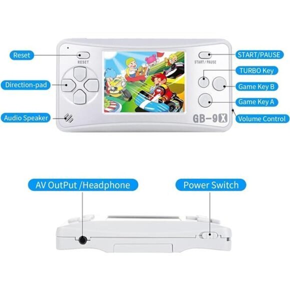 Kids Handheld 168 Built In Games Console Children Ages 4-12 Retro Classic GRAY - Picture 2 of 4